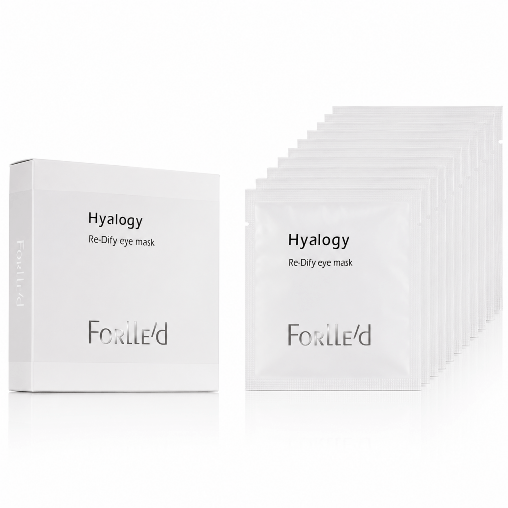 Forlle'd Hyalogy Re-Dify Eye Mask is een luxe Japans anti-aging oogmasker dat de gevoelige huid rondom de ogen intens hydrateert, verstevigt en een frisse, uitgeruste uitstraling geeft.