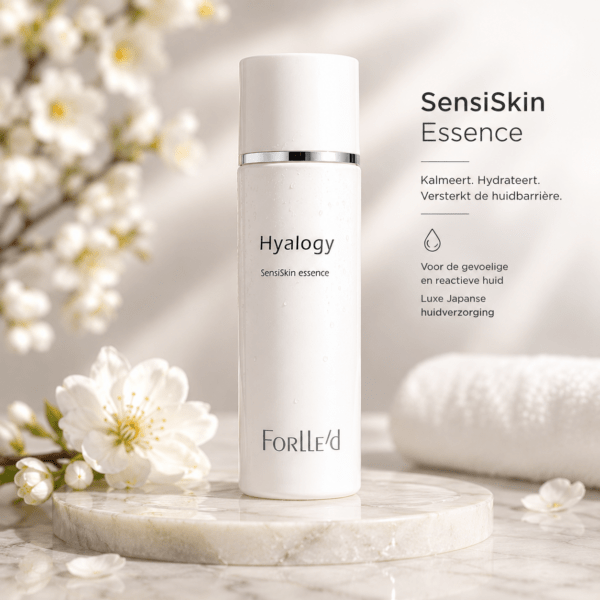 De Forlle'd Hyalogy SensiSkin Essence is een exclusieve Japanse essence die speciaal is ontwikkeld om de gevoelige, droge en reactieve huid intensief te hydrateren en te kalmeren.